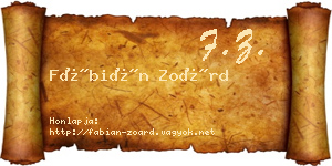 Fábián Zoárd névjegykártya