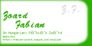 zoard fabian business card